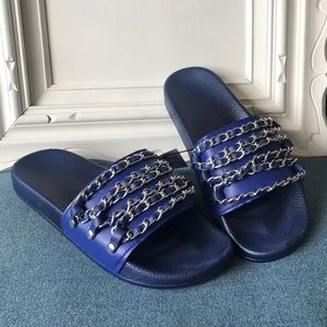 Blue Chain Slides | Slippers | Sandals